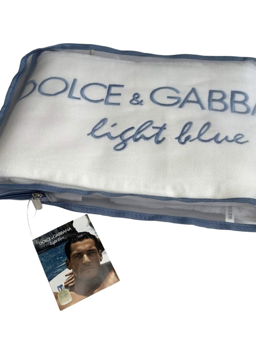 Dolce & Gabbana Light Blue Beach Towel NWT Gift With Purchase Sealed Bag